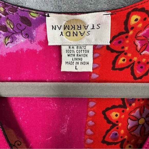 Vintage Sandy Starkman Boho Floral Patchwork Vest size Large - Picture 3 of 5